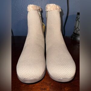 Cozy Beige Waco Knit Ankle Booties